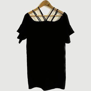 Shein Strappy Shoulder Dress - Navy - Small